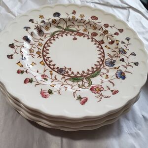 Set Of 4 Vintage Vernon Kilns Desert Bloom 6.5” Bread & butter Plates Scalloped